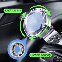 Bouton de Volant Rotatif en Cristal Diamant, Rotation à 360 Degrés, Roulement Métallique, Balle de Volant de Voiture, Poignée Universelle de Volant