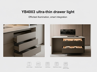 Profilé en aluminium LED pour îlot de cuisine, tiroir, capteur IR automatique, éclairage dissimulé vers le bas, YB4003-32