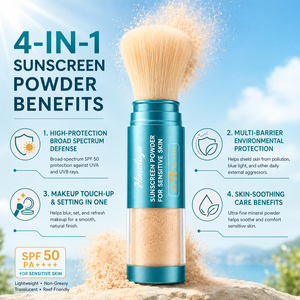 Polvo <span class=keywords><strong>Protector</strong></span> <span class=keywords><strong>Solar</strong></span> de Té Verde Personalizado al por Mayor, Protección de Amplio Espectro SPF, Polvo <span class=keywords><strong>Solar</strong></span> de Larga Duración para Fijar el Maquillaje - Product Image 6