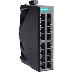 Commutateur Ethernet industriel non géré Moxa EDS-2016-ML-T 16 ports avec alimentation 24V, ports RJ45 1000 Mbps, montage sur rail DIN - Product Image 1