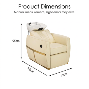 Sillón de Lavado de Cabello Eléctrico Reclinable Automático Portátil de Cuero para Salón, Estación de Lavado con Tazón Grande de Cerámica, Moderno para Baño y Hotel - Product Image 6