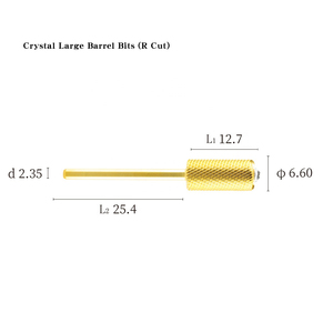 Fraise à ongles en carbure de 6,6 mm, grande taille, coupe en R, pour moteur sans balais, pour salon de manucure et nail art - Product Image 4