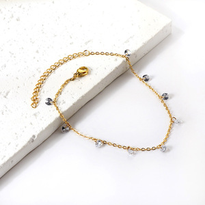 Fashion <b>Anklets</b> 18k <b>Gold</b> Plated Stainless Steel Mixed Color Beach Women's Jewelry - Product Image 2
