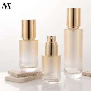 120ml Skincare Packaging Toner Lotion Pump Glass Bottle Silk Screen Printing Logo Jar For Skincare Face Cream Lotion Bottle