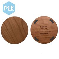 Chargeur sans fil inductif portable MLK Desk Round 10W, chargeur rapide et fin pour téléphone, station de charge sans fil en bois
