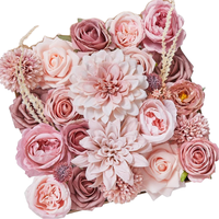Fleurs artificielles en soie rose poussiéreuse pour mariage Bouquets de mariée Centres de table pour gâteau de mariage Baby Shower Birthday