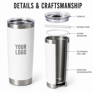 Custom Logo 30oz Stainless Steel Slim Vacuum Tumbler <b>Double</b> <b>Wall</b> Insulated Travel <b>Mug</b> with Straw for Hot Cold Drinks Car Friend - Product Image 2