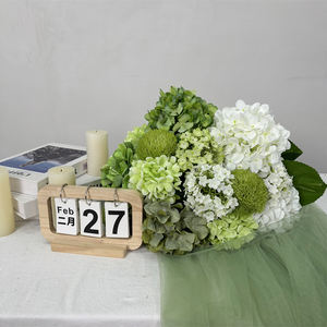 Centros de Mesa Personalizados con Elegantes Bolas de Flores de Hortensia de Seda Hechas a Mano en Blanco y Verde de 30 cm, 40 cm y 80 cm para Decoración de Bodas - Product Image 6