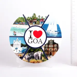 印度纪念品3D聚树脂定制乡村旅游纪念品树脂板