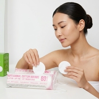 Tampons en coton écologiques professionnels 60 mm, 3 couches, sans peluches, double face, en spunlace, bords pressés, très absorbants (80