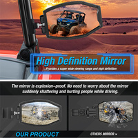 Kit de rétroviseurs latéraux LED 12V pour voiture, pliables, pour Polaris Ranger, barre de protection ronde, Can Am Defender, cage de protection