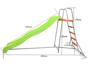 Tobogán infantil de 250cm de largo tobogán para <span class=keywords><strong>guardería</strong></span> infantil, hogar, Parque - Product Image 4