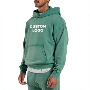 Sweat-shirt à capuche surdimensionné pour homme avec impression personnalisée, sweat-shirt à capuche en tricot lavé pour streetwear - Product Image 1