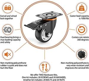 Factory Direct industrielle Lenk rollen lieferanten 3/Zoll Ruedas Giratorias Schwarz PVC rotierende 3-Zoll-Industrielaufräder - Product Image 6