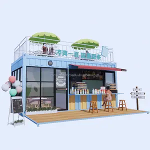 Personalizado Container Casa Coffee Shop Container Bar 20ft Pré-fabricado Container Coffee Shop Um Bar