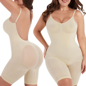 Body Moldeador de Cuerpo Entero sin Costuras con Espalda Abierta y Largo hasta la Mitad del Muslo, Elástico, Adelgazante, Tejido, Transpirable para Uso Diario - Product Image 1