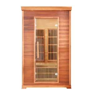 Sauna de infrarrojos lejanos para 2 personas, spa de belleza interior, sin panel de carbono EMF, calentador de sauna infrarrojo