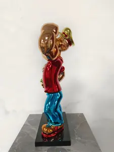 도매 도금 전기 도금 사용자 정의 색상 팝 예술 조각 60cm 오리 40CM 뽀빠이 장식 뽀빠이 동상 diy 홈 데코