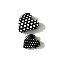 Pinces à cheveux en acétate de 5 cm, style coréen, motif cœur à pois, mignonnes, pour filles, vente chaude