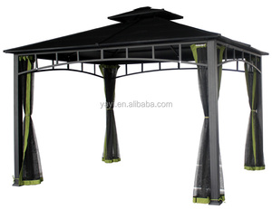 Pérgola Resistente a la Intemperie, Gazebo de Aluminio para Jardín Exterior con 4 Cortinas L-A01GZ03 Gazebo L-A01GZ03 - Product Image 1