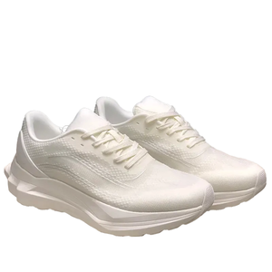 New Solid Color Breathable PU/PVC Upper Midsole Pu Outsole Closed Toe Comfortable Lace-Up Chunky Running Walking Cotton Fabric - Product Image 1
