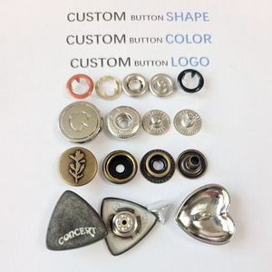 Bouton pression en métal doré écologique personnalisé avec logo pour vêtements, jeans, manteaux, couture, bouton en denim personnalisé pour vêtements - Product Image 1