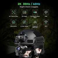 Monocular de Visión Nocturna Digital, Diseño de Tubo Único Combinable, Ergonómico, Manos Libres, Montaje en Casco, Iluminación Ultrabaja, CMOS