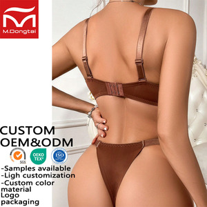 Set di Biancheria Intima Femminile di Qualità con Imbottitura, Pizzo, Fiocco Ricamato, Push-Up, Traspirante, Senza Cuciture, per Uso Quotidiano, <span class=keywords><strong>Sexy</strong></span> Bikini XL Cup - Product Image 2