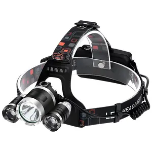 3000 lumen 3 Led High Power LED đèn pha có thể sạc lại không thấm nước Head Torch Head có thể điều chỉnh cho cắm trại đi bộ đường dài