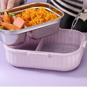 Boîte à <span class=keywords><strong>lunch</strong></span> isotherme en acier inoxydable 304 sans BPA pour l'école, compatible micro-ondes, avec sac à <span class=keywords><strong>lunch</strong></span> - Product Image 4