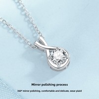 Collier Moissanite Light Encounter en Argent Sterling S925, Chaîne Géométrique Classique, Design Luxueux et Élégant, Pendentif Clavicule