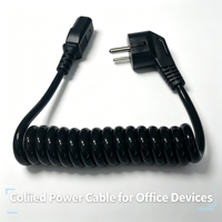 Câble électrique spiralé IEC C13 10A, fil d'alimentation à extrémité nue IP65, cordon d'alimentation pour équipement industriel