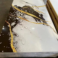 Panneau mural en PVC 3D imitation marbre de grande taille 1220x2440 mm, résistant au feu, avec service de découpe sur mesure, utilisation moderne pour salle de bain/entrepôt