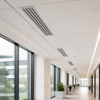Diffuseur linéaire en aluminium blanc à 4 fentes, grille d'aération réglable pour plafond CVC, pour bureau et hôtel