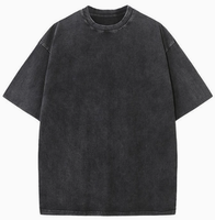 T-shirt Homme Personnalisé à Impression Numérique, Style Western Vintage, Motif Lettres, Écologique, Grammage Lourd, Délavé à l'Acide, Effet Vieilli et Décoloré par le Soleil