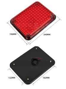 Feux stroboscopiques LED 12V-24V 240x190mm Rouge/Bleu/Blanc/Ambre, feux d'avertissement d'urgence à montage en surface pour ambulance, camion de pompiers, véhicule - Product Image 2