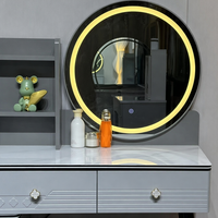 Table de maquillage murale moderne avec miroir LED réglable, éclairage intégré, durable et écologique, directement de l'usine