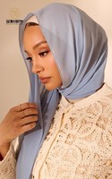 Châle long traditionnel en mousseline de soie perlée imprimée de qualité supérieure, hijab léger en mousseline de soie