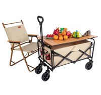 Carrito Plegable de Plataforma de Cuatro Ruedas de Aluminio Resistente de Nuevo Diseño, Remolque Plegable para Exteriores, para Acampar, Viajar a la Playa, Ir de Compras