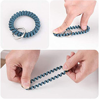 Bracelet extensible Bracelet porte-clés poignet porte-clés porte-ressort anneau Gym Sport élastique Flexible spirale bobine bande Bracelet