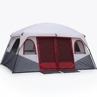Tente familiale 2 chambres 1 salon, grande tente de camping portable imperméable et coupe-vent pour 3-4 personnes, double couche, quatre saisons