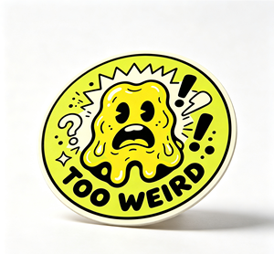Custom Round Metal Lapel <b>Pin</b> Hard Enamel <b>Badge</b> Black Nickel Plated Too Weird Monster Design for Clothing - Product Image 3