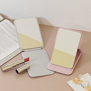 Folding Makeup <b>Mirror</b> Rectangular Portable Compact <b>Mirror</b> With Stand Travel Cosmetic <b>Mirror</b> For Women Desktop Use - Product Image 4