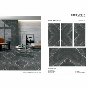 Azulejos de Porcelana de Alto Brillo Premium de 600x1200 mm, Azulejos Vitrificados con Efecto Mármol Pulido para Sala de Estar Moderna y Lujosa - Product Image 1