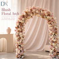 Backdrop Bunga Artifisial Oranye Putih Pink Bentuk U untuk Dekorasi Pintu Masuk Pesta Pernikahan Grosir