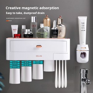 Distributeur automatique multifonctionnel <span class=keywords><strong>de</strong></span> tube <span class=keywords><strong>de</strong></span> dentifrice nouveau Design mural en plastique organisateur <span class=keywords><strong>de</strong></span> salle <span class=keywords><strong>de</strong></span> bain bain <span class=keywords><strong>toilette</strong></span> approvisionnement - Product Image 2