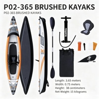 Kayak gonflable laminé P02, ensemble complet, canoë de course pour une ou deux personnes, pour la dérive et les loisirs en plein air