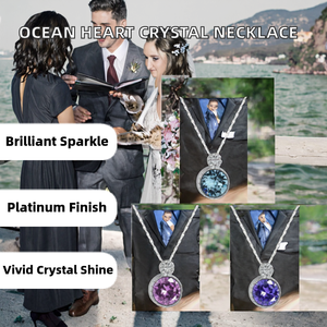 Joyería UM, Collar con Colgante de Corazón Oceánico de Plata S925 con Baño de Platino y Cristales Coloridos para Mujer, Regalo de Compromiso, Boda o Fiesta - Product Image 2