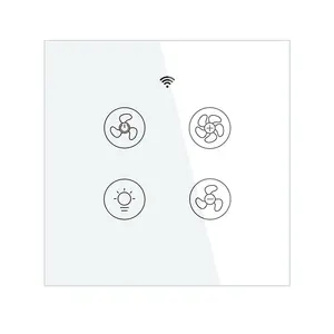 LEDEAST WS-EU-FL Interruptor de parede para lâmpadas de teto com controle remoto de velocidade e dimmer WiFi RF433 Smart Home Life