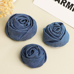 Denim Rosebud Hair <b>Clips</b> Light Blue Dark Blue Black Cloth Handmade For Hair Shoes Bags Clothing Accessories - Product Image 3